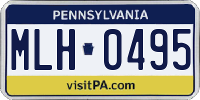 PA license plate MLH0495