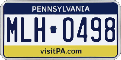 PA license plate MLH0498