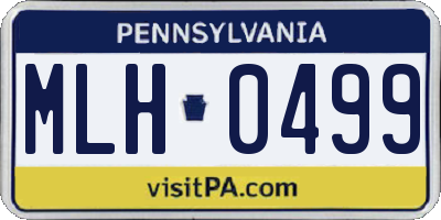 PA license plate MLH0499
