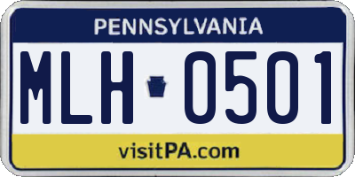 PA license plate MLH0501