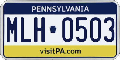 PA license plate MLH0503