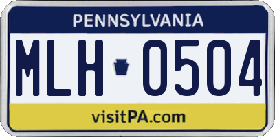 PA license plate MLH0504