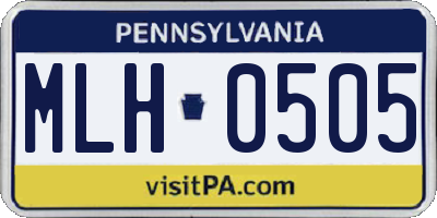 PA license plate MLH0505