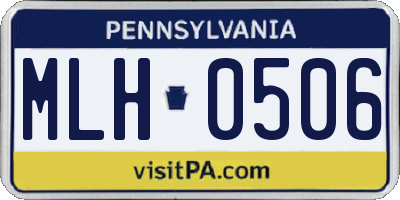 PA license plate MLH0506