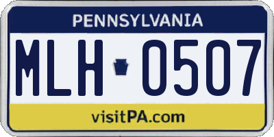 PA license plate MLH0507