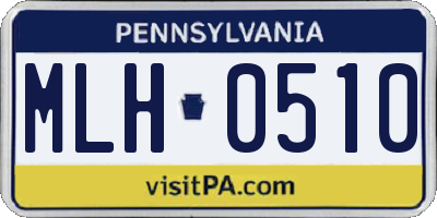PA license plate MLH0510