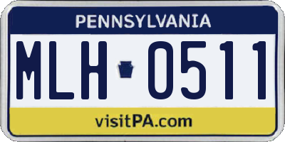 PA license plate MLH0511