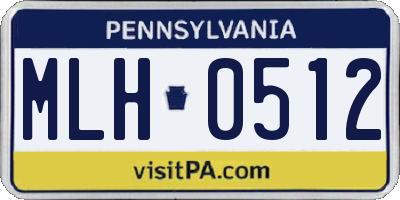 PA license plate MLH0512