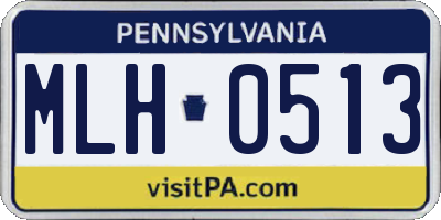 PA license plate MLH0513