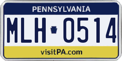PA license plate MLH0514