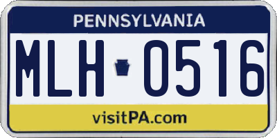 PA license plate MLH0516