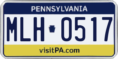 PA license plate MLH0517