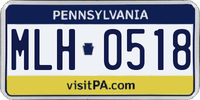 PA license plate MLH0518