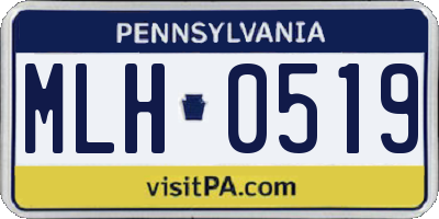 PA license plate MLH0519