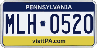 PA license plate MLH0520