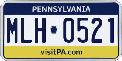 PA license plate MLH0521