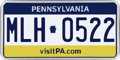PA license plate MLH0522