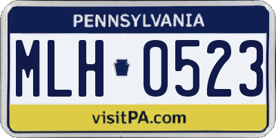 PA license plate MLH0523