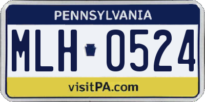 PA license plate MLH0524