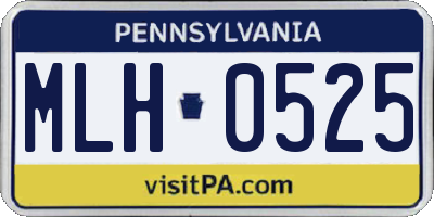 PA license plate MLH0525