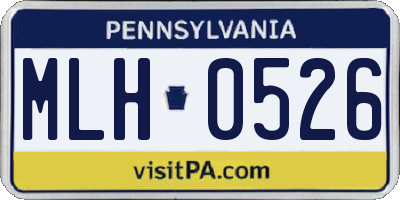 PA license plate MLH0526