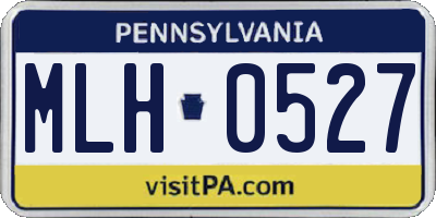 PA license plate MLH0527