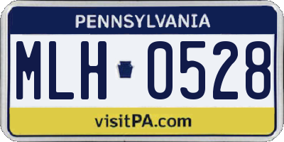 PA license plate MLH0528