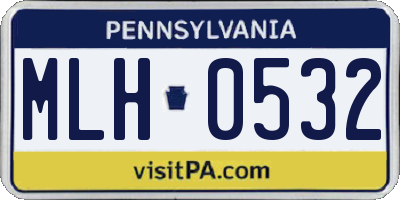 PA license plate MLH0532