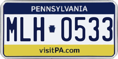 PA license plate MLH0533