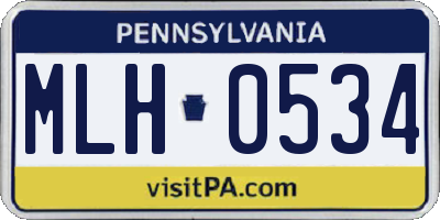 PA license plate MLH0534