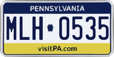 PA license plate MLH0535