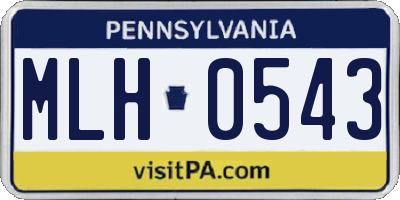 PA license plate MLH0543