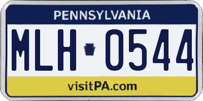 PA license plate MLH0544