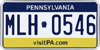 PA license plate MLH0546