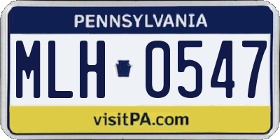 PA license plate MLH0547