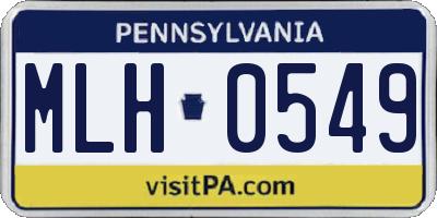 PA license plate MLH0549