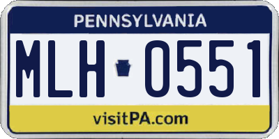 PA license plate MLH0551