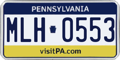 PA license plate MLH0553