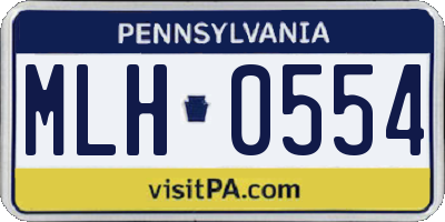 PA license plate MLH0554