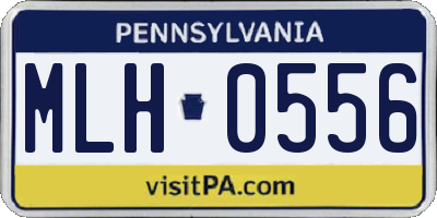 PA license plate MLH0556