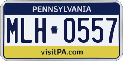 PA license plate MLH0557