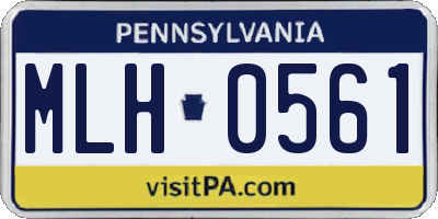 PA license plate MLH0561