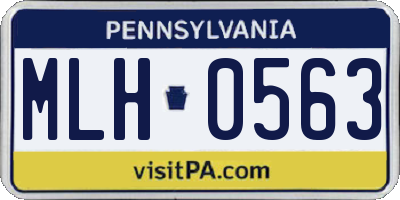 PA license plate MLH0563