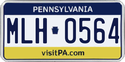 PA license plate MLH0564