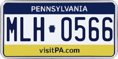 PA license plate MLH0566