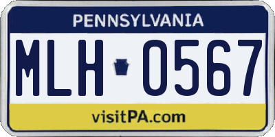 PA license plate MLH0567