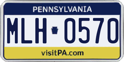 PA license plate MLH0570