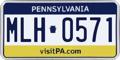 PA license plate MLH0571