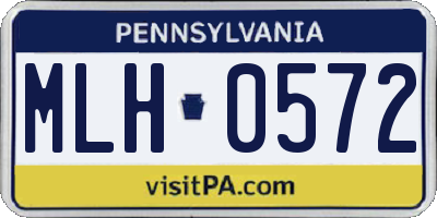 PA license plate MLH0572