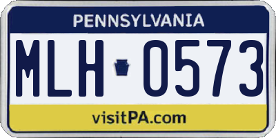 PA license plate MLH0573